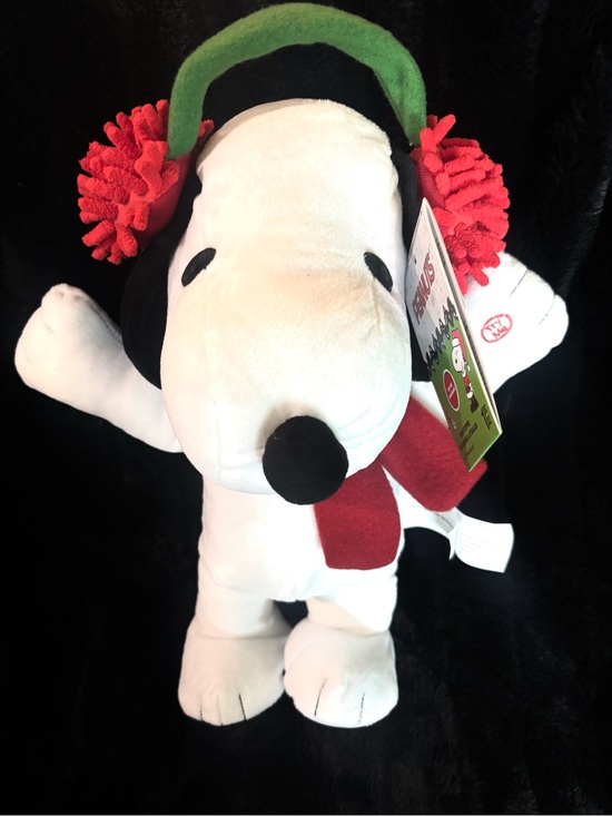 Source Unknown Other - Source Unknown White Plush Dog Toy with Red Scarf & Green Headband